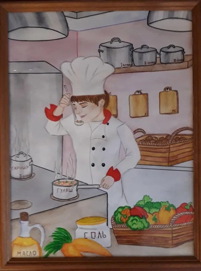 Детские рисунки на тему профессии. Рисунок на тему повар для детей. Рисование профессии. Профессии рисунки для детей. Рисование профессии.