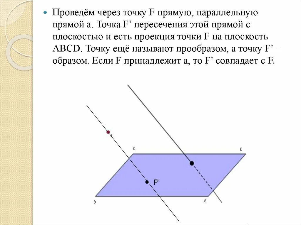 Геометрическое место точек параллельных прямых. Провести прямую через точку. Проведите через точку прямую параллельную прямой. Плоскость через точку и параллельно прямой. Точка пересечения прямой и плоскости.