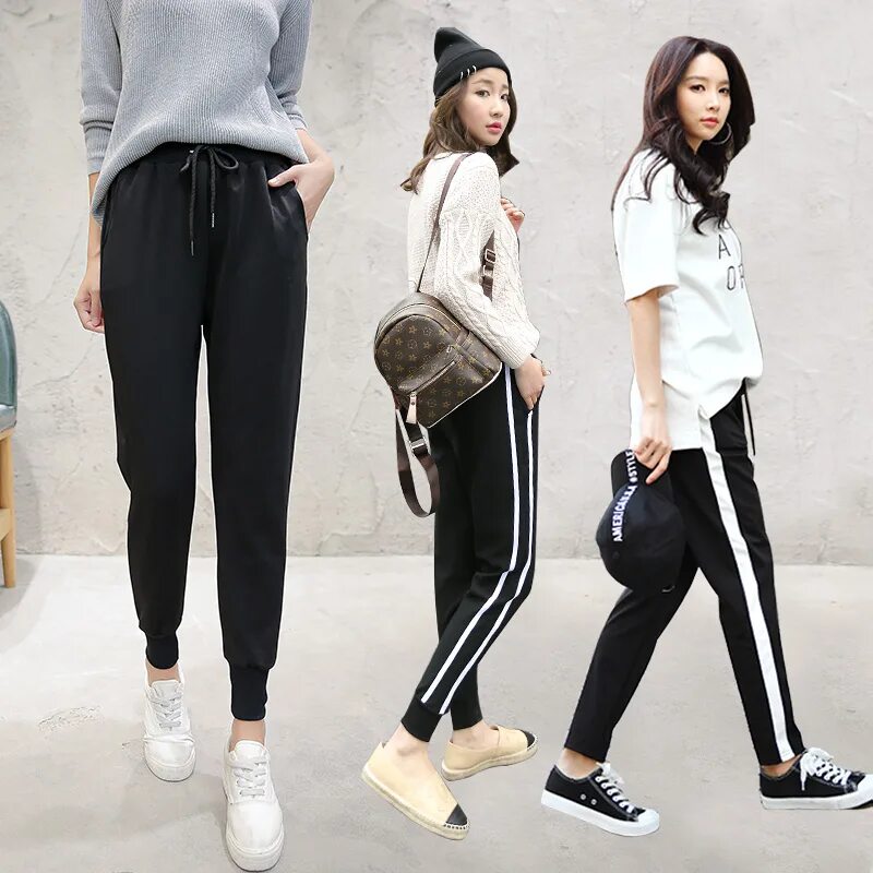 Спортивка женский осенний. Корейские штаны женские. Штаны найк рефлективные с лампасами. Аутфит найк. Спортивные лосины с длинной футболкой.