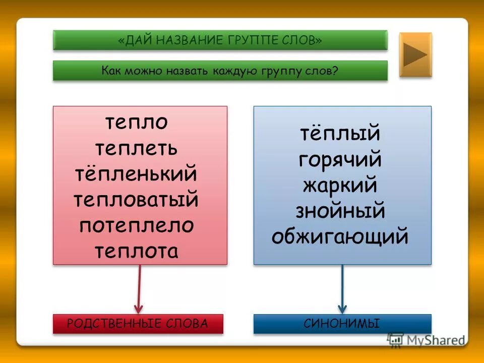 Как название дать словам