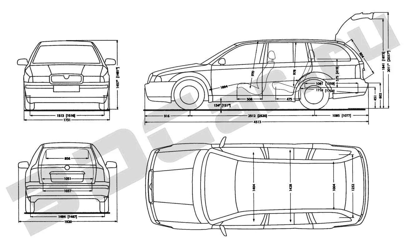 Octavia a5 размеры