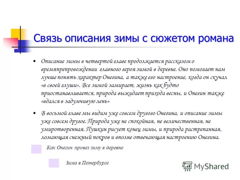 описание зимы в онегине