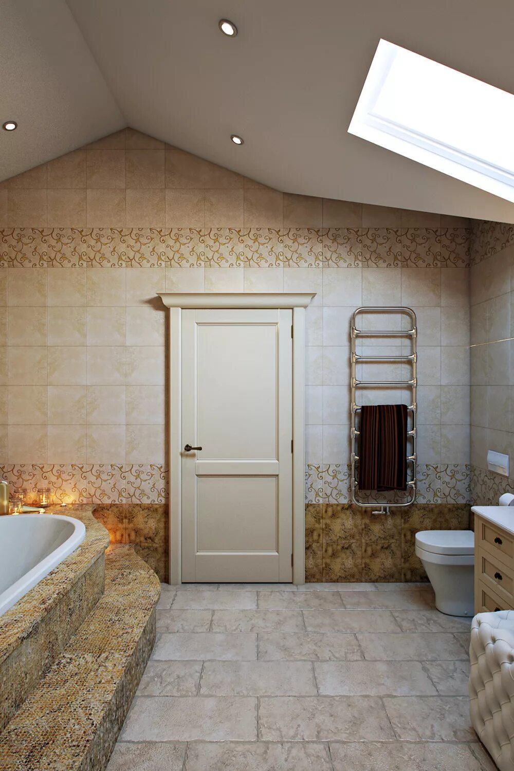 Дизайн ванной комнаты загородного дома фото Eco-house in pine forest - bathroom :: Behance