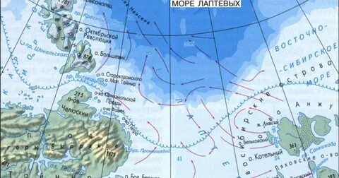Показать на карте море лаптевых