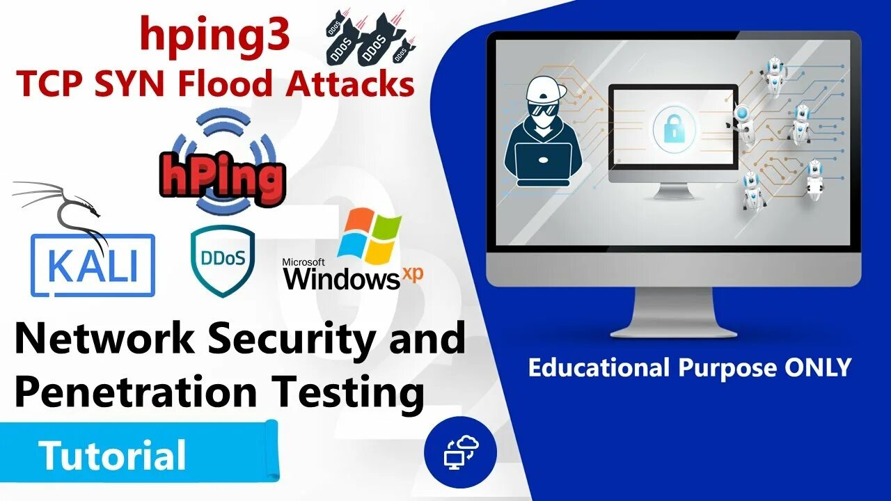Tcp syn flood. Hping3. syn flood атака. dos-атака. линукс атака на сервис.