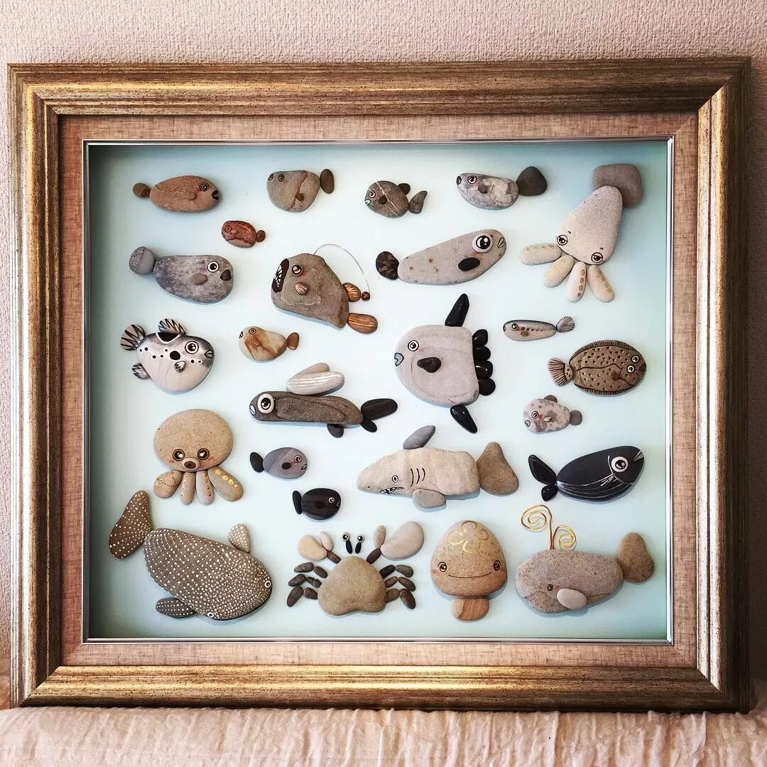Картины из камней и ракушек. Поделки из ракушек. Мозаика из камешков. Панно из раковин. Панно из камней.