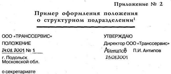 Положение о секретариате организации. Положение о секретариате организации