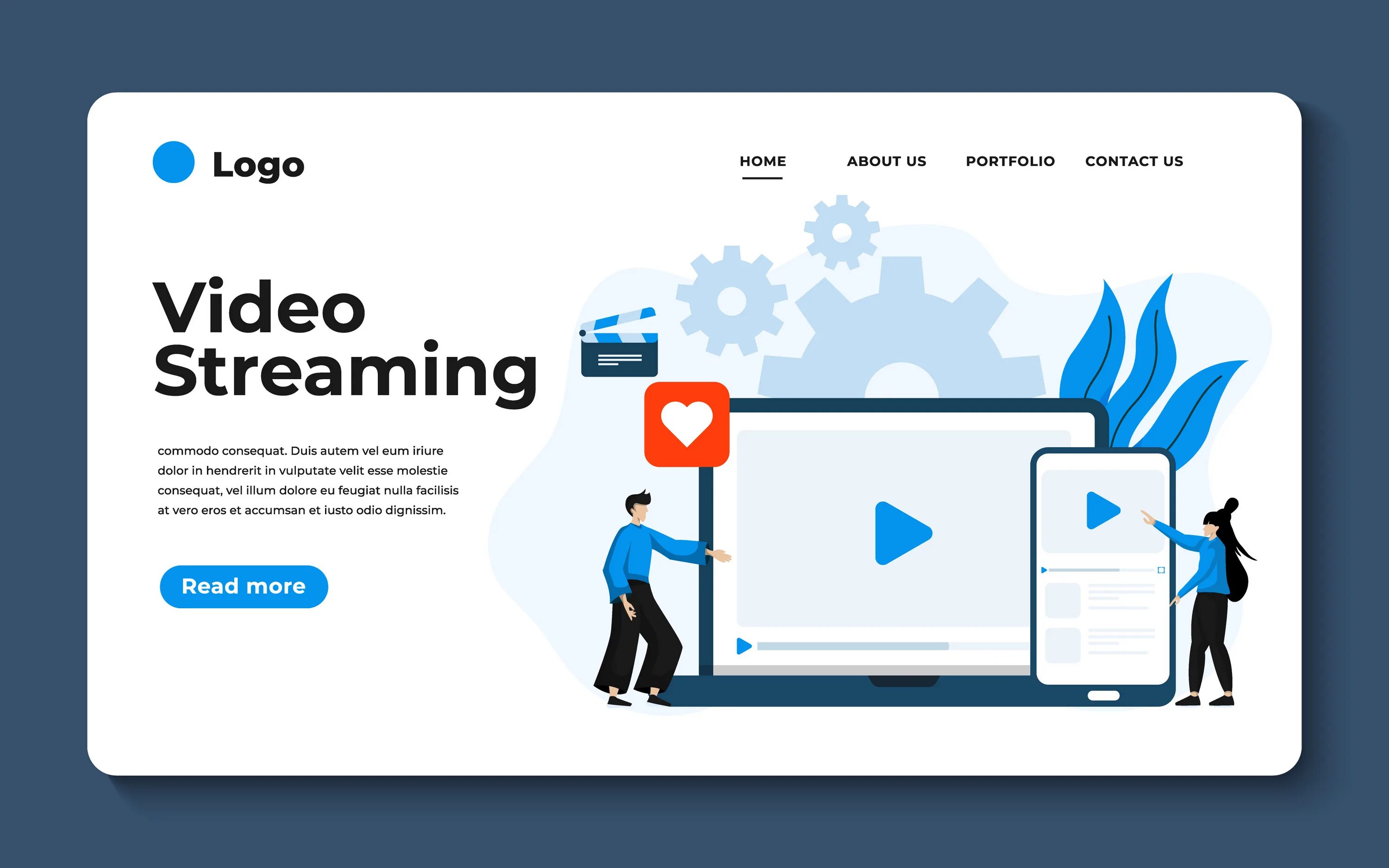 Movie streaming website illustrations. Stream site