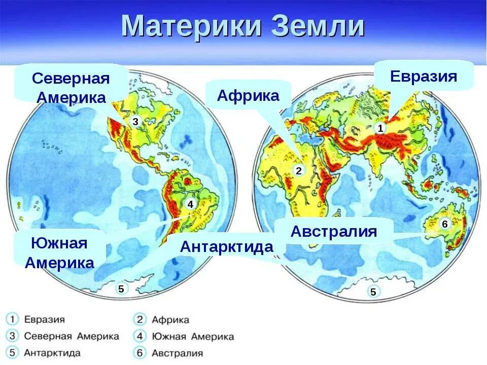 Где какие материки находятся на карте. Материки земли. Название материков. Названия континентов. Океаны окружающие россию