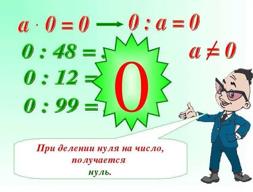 0 делить на число