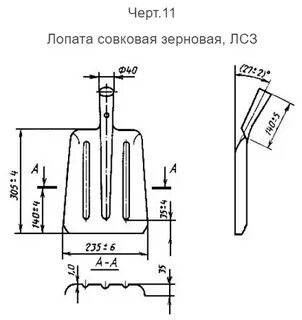 Размеры лопатки