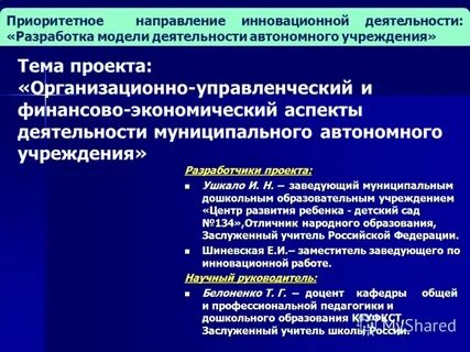 Направление инновационной деятельности проекта