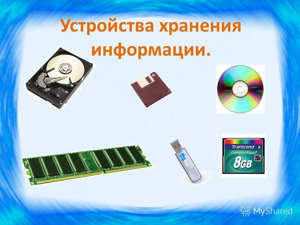 Устройство хранение в компе. Устройства для долговременного хранения памяти. Устройства хранения информации. Устройство долговременного хранения. Устройства компьютера предназначенные для хранения информации.