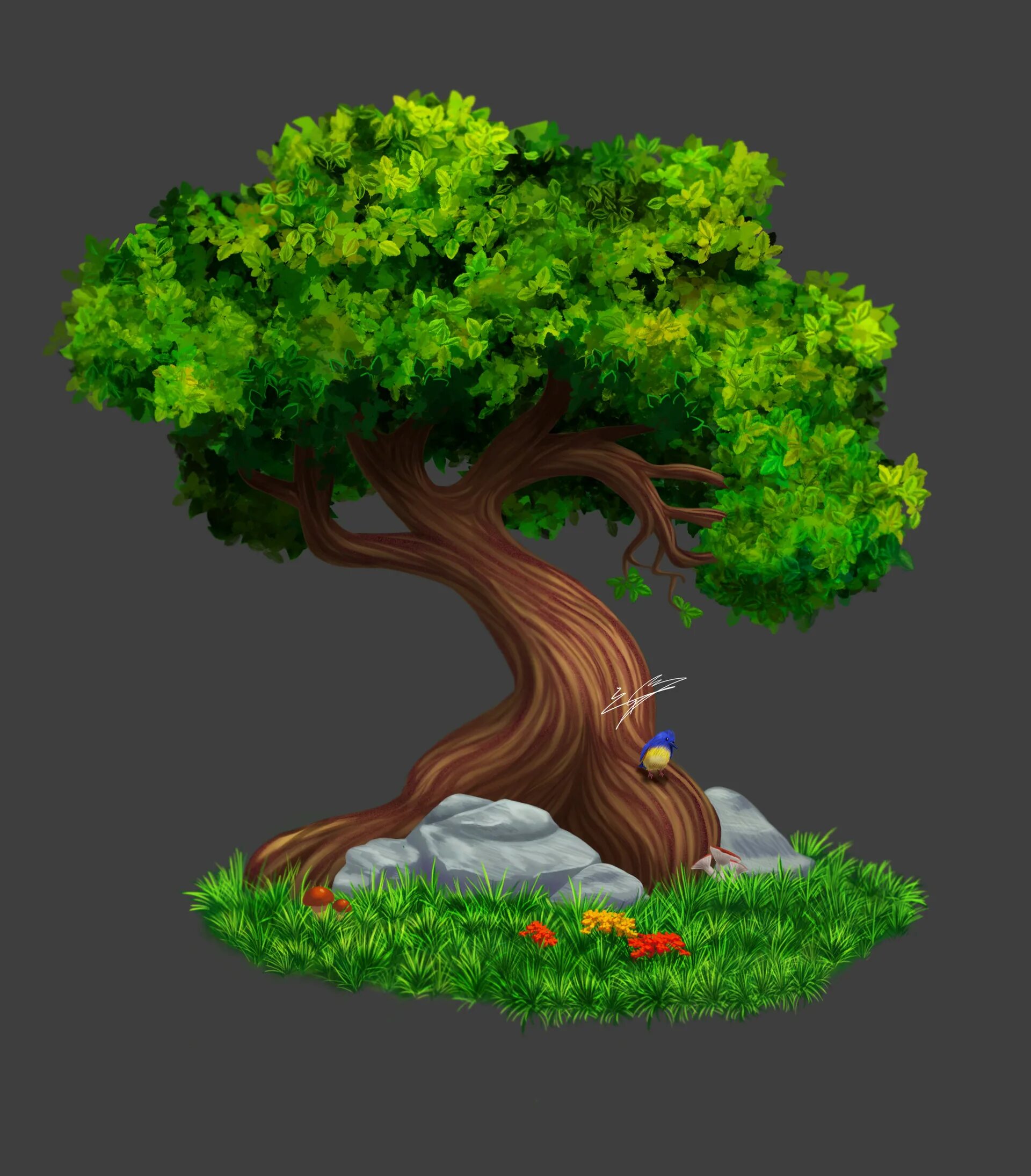 2 trees