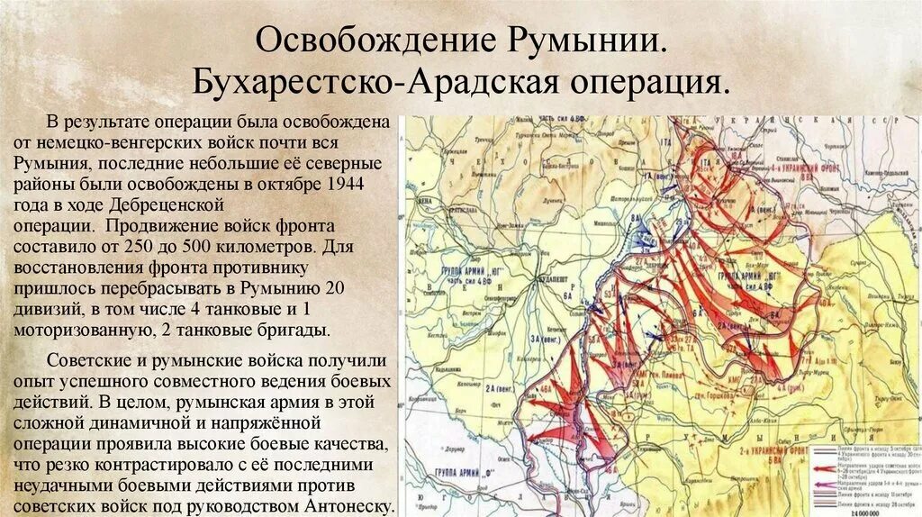 Операции ссср в 1944. Освобождение Румынии 1944 карта. Бухарестско-Арадская операция карта. Ясско-Кишинёвская наступательная операция. Румынская операция 1944.