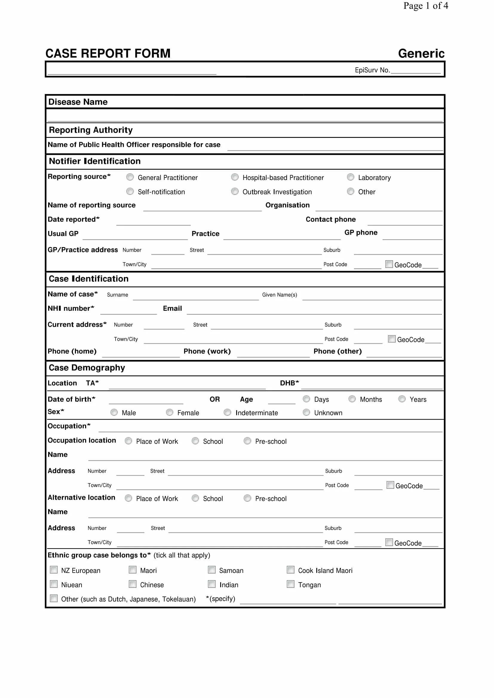 Case Report. Report form. Case form. Case Report пример.