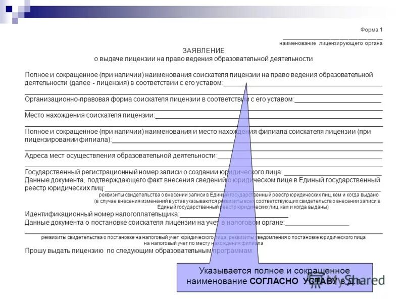 Форма законодательного акта 9. Организационно-правовая форма соискателя лицензии. Наименование соискателя лицензии это. Полное Наименование соискателя лицензии. Заявление соискателя лицензии.