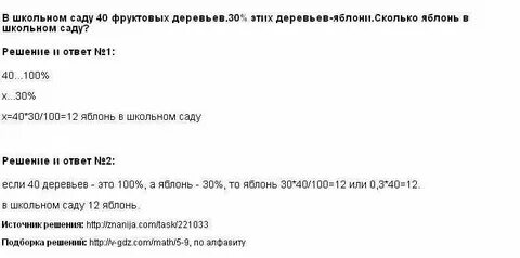 Яблони составляют 40