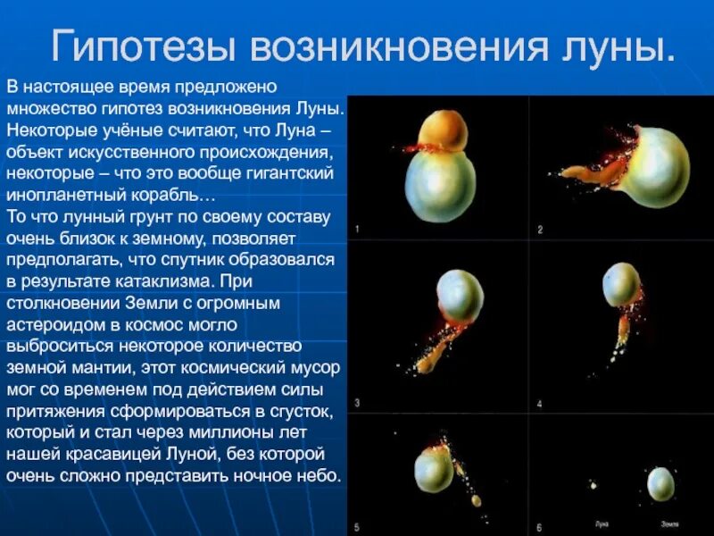 Гипотезы происхождения Луны. Гипотезы образования естественного спутника земли Луны. Гипотеза зарождения Луны. Теории возникновения Луны.