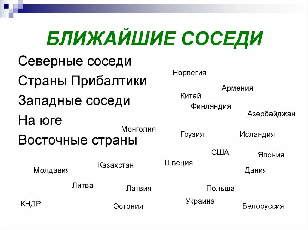 Проект соседи россии 3 класс окружающий мир