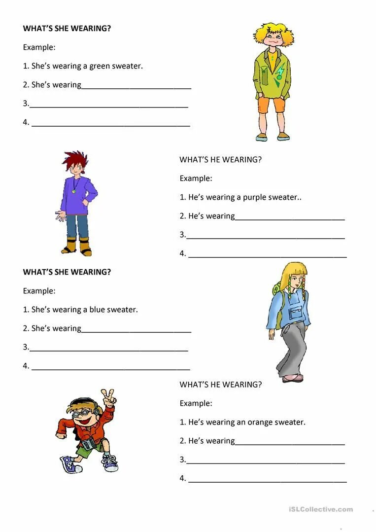 What is he who is she. I am wearing задание. he is wearing worksheets. what is she wearing worksheets. what is he wearing worksheet.