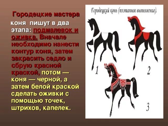 Городецкий конь этапы. Городецкий конь 4 класс. Городецкая роспись конь. Сказочный Городецкий конь.