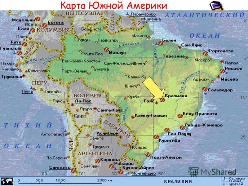 Страны южной америки. Страны южной америки список список. Карта латинской америки со странами. Крупные города бразилии на карте. Южные страны южной америки.