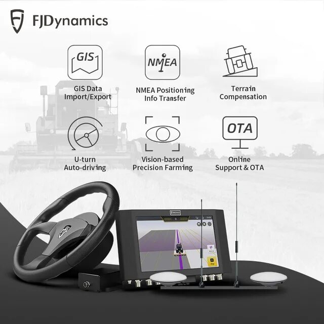 Fj dynamics. Автопилот fjdynamics. система параллельного вождения. система автоматического вождения fjdynamics. монитор gps в тракторе.