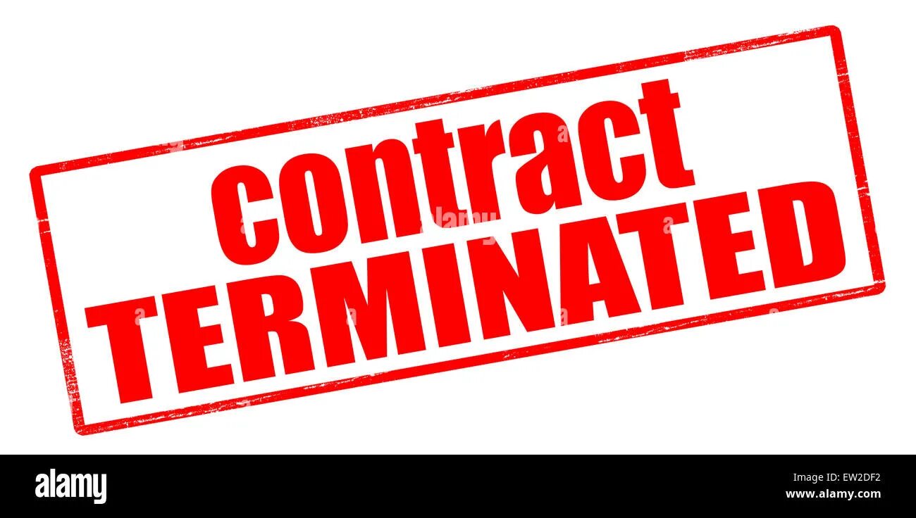 Get terminated. Termination of the contract. terminated. печать terminated. contract termination vector.
