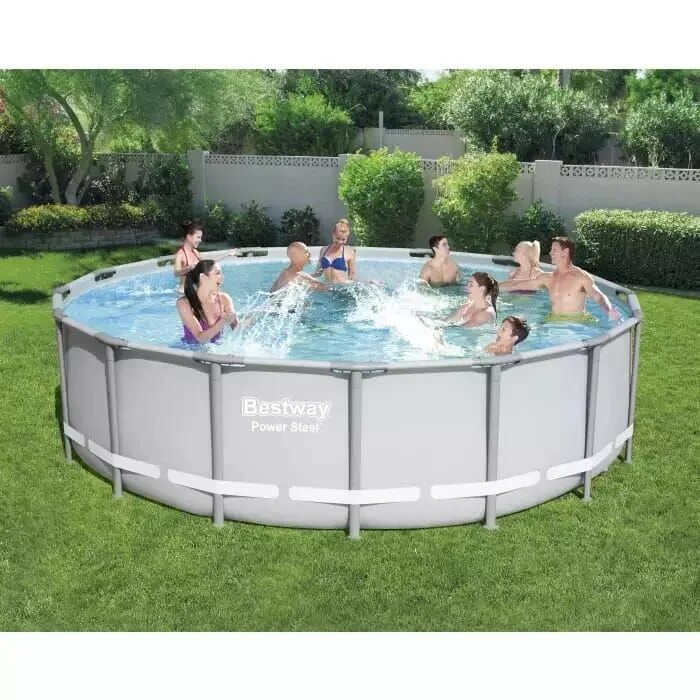 Bestway Pool Set 488 x 122 см. Бассейн каркасный круглый Bestway. Bestway Power Steel 56457.