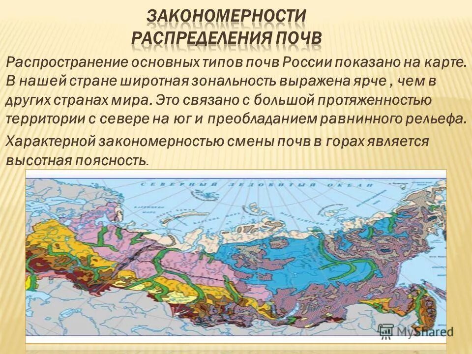 Вывод о распространении природных зон