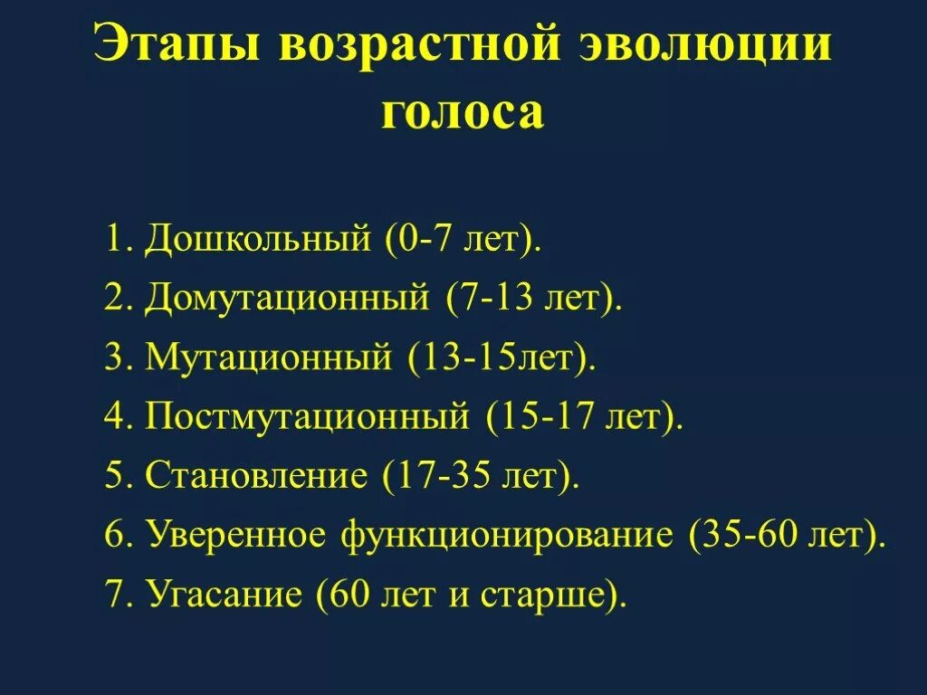 Этапы развития голоса. Периоды развития голоса. Этапы возрастной эволюции голоса. Стадии развития голоса.