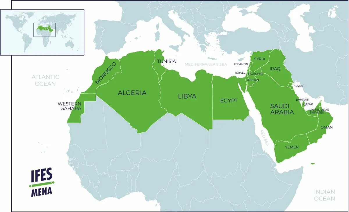 Арабские государства на карте