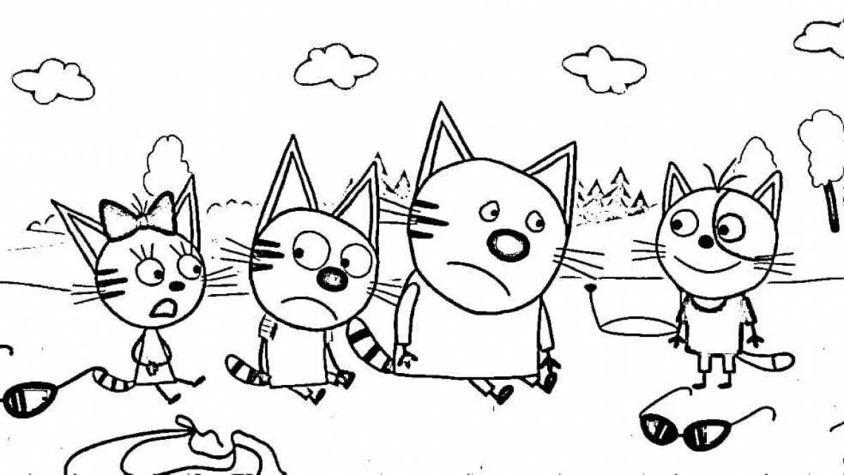 Три кота раскраска для детей распечатать бесплатно Favorite Heroes of the Three Cats 2023 Мама, семья и дети моё счастье VK