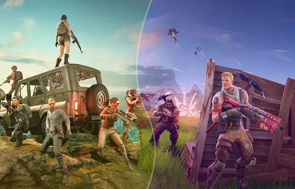 Epic games grand. ФОРТНАЙТ игра Королевская битва. ПАБГ мобайл Королевская битва. Королевская битва ПУБГ. PUBG mobile Королевская битва.