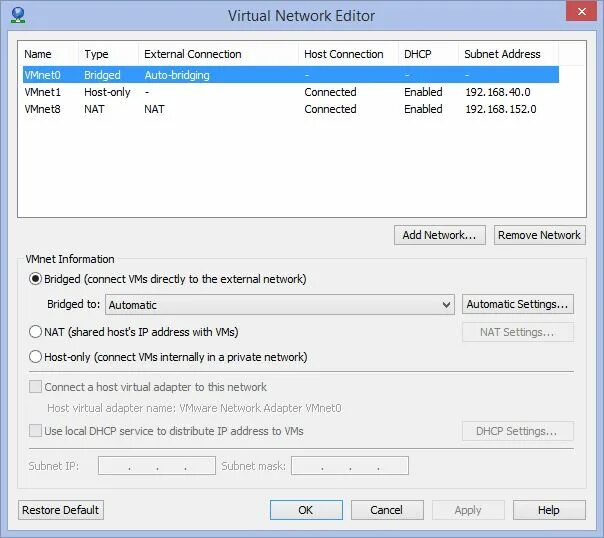 Unable host. Виртуальный адаптер. host connection settings. host connectivity manager. virtual network editor как открыть.