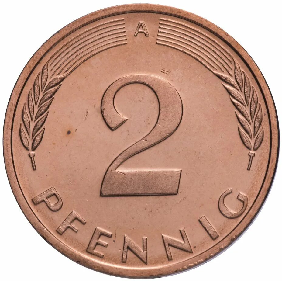 Германия 2 пфеннига, 1970 f. Монета 1 пфенниг 1977 Германия (d). Pfennig ФРГ. Монета Pfennig 2.