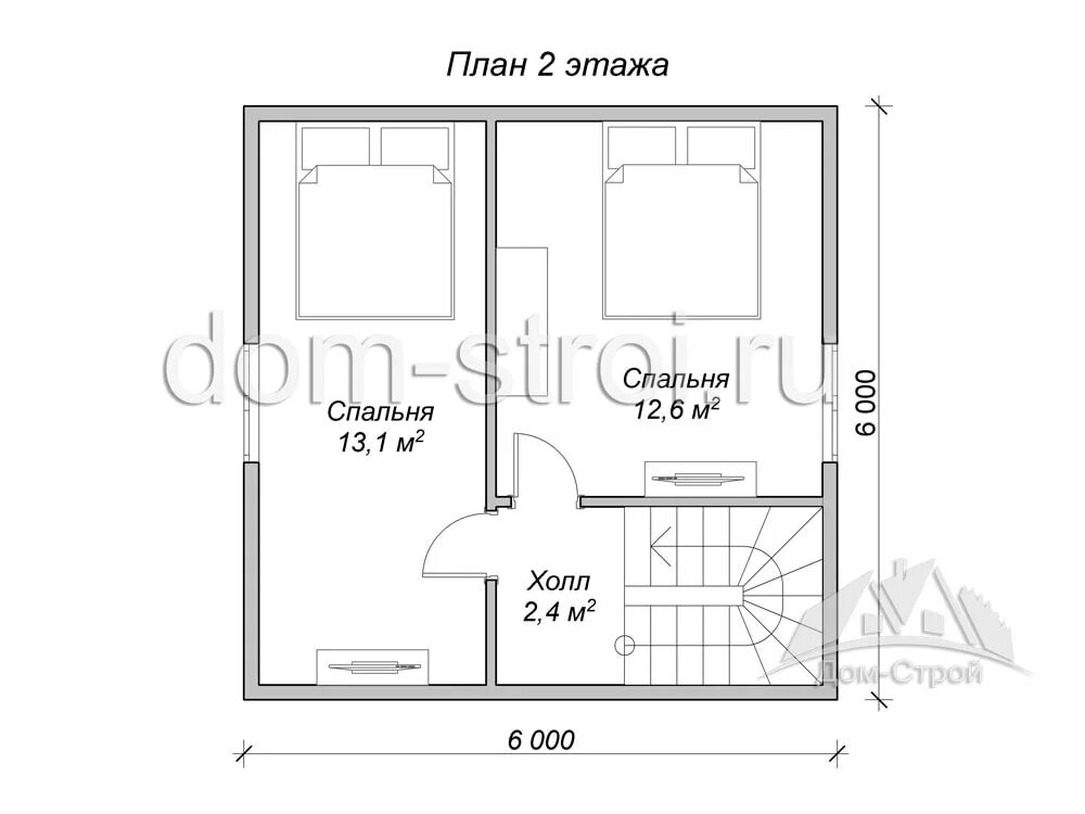 Проект сруба под усадку Невель площадью 44.25 м.кв. от 645000 ₽ - МногоСрубов