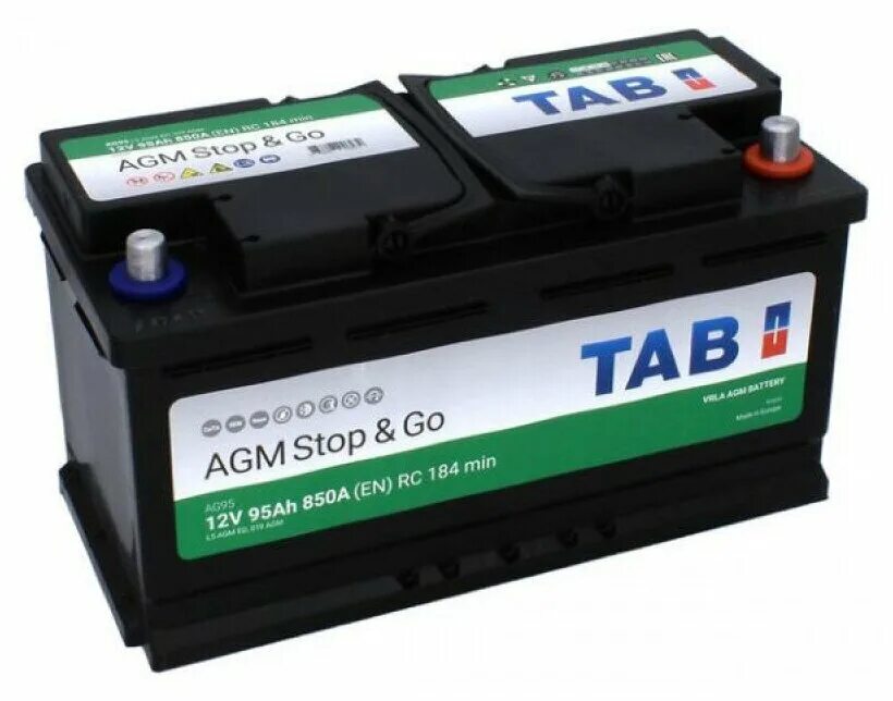 Go batteries. Аккумулятор Tab 95 AGM. Varta AGM 105ah 950a. Автомобильный аккумулятор Tab AGM stop&go ag105. Аккумулятор Tab AGM 80 Ah.