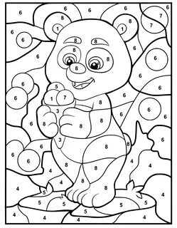 coloring page: Color-by-number sheets; color each section according to its ...