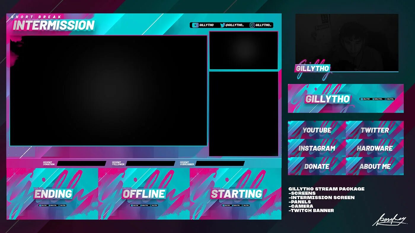 Stream package. Stream design package. nickjaydesign - overlay (design kit). sharp stream package..