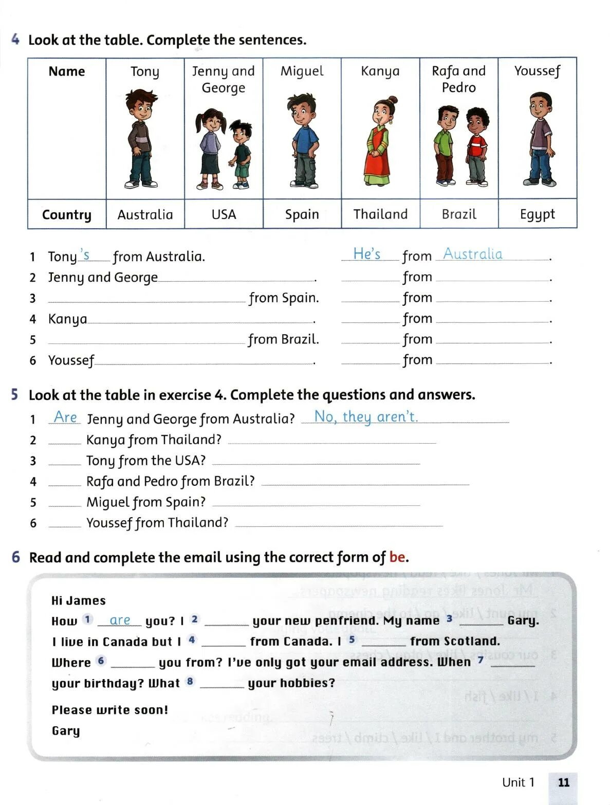 Read the sentences and complete the table. Read and complete the email. grammar friends 3 класс. look at the table and complete the sentences. look and complete the sentences.