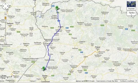 Расстояние от бреста до киева
