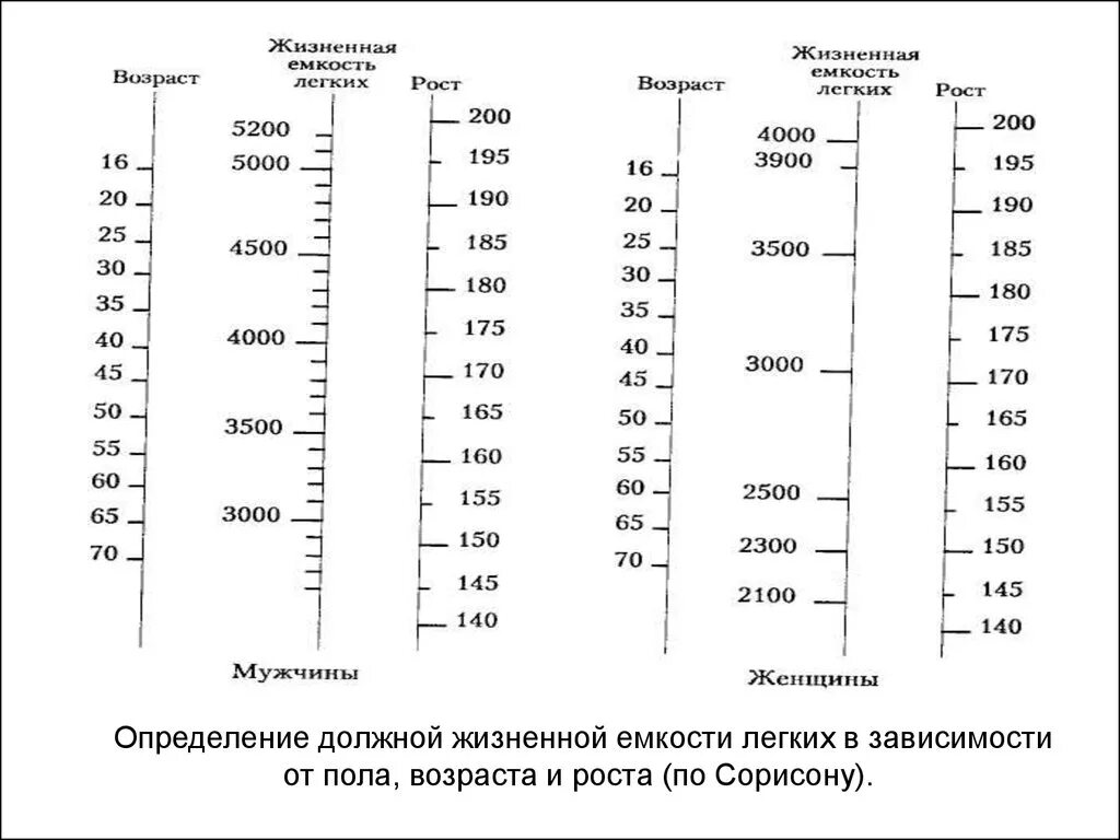 Жизненная емкость у мужчин