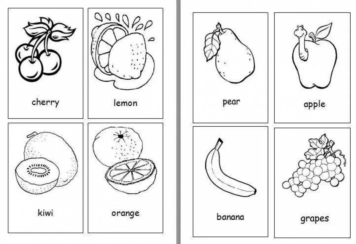 Игры английский фрукты. Английский для детей карточки раскраски. Фрукты задания для дошкольников. Карточки фруктов раскраска. Фрукты и овощи на английском раскраска.
