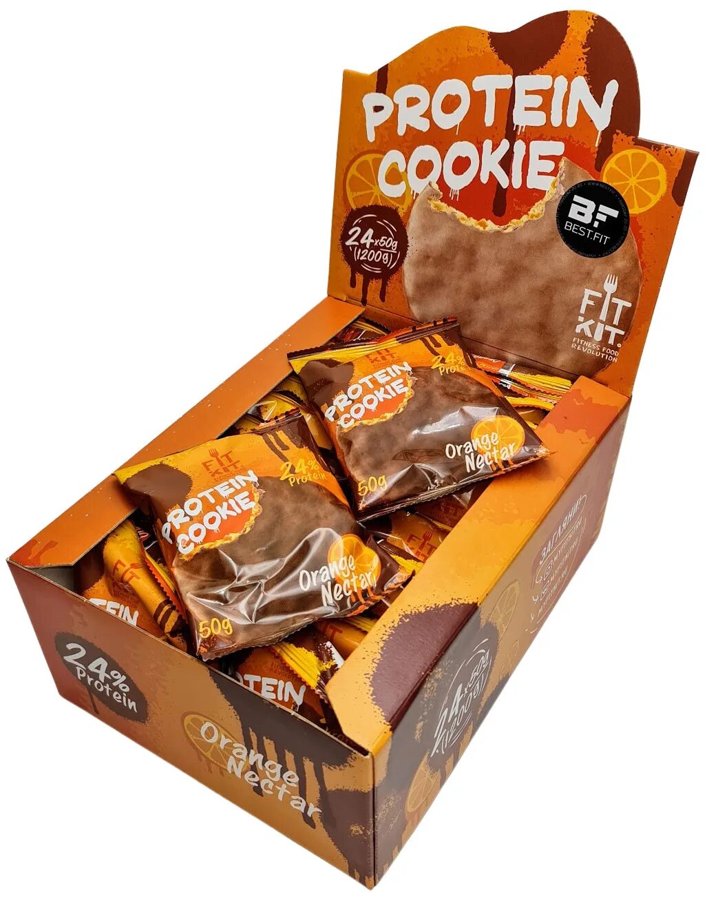Fitkit. Fit Kit Choco Protein cookie. Fit Kit Chocolate Protein cookie 50 гр (24 шт.) - Апельсин. Протеиновое печенье фит кит. FK Protein Chocolate cookie (50гр.).