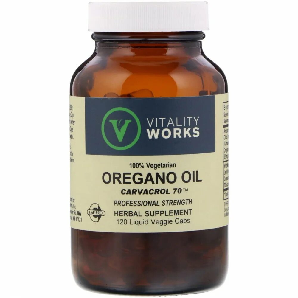 Масло орегано в капсулах. Масло орегано Vitality works. Oregano Oil в капсулах. Масло карвакрола. Vitality works, Oregano Oil, Carvacrol 70, 120 Liquid Veggie caps фото.