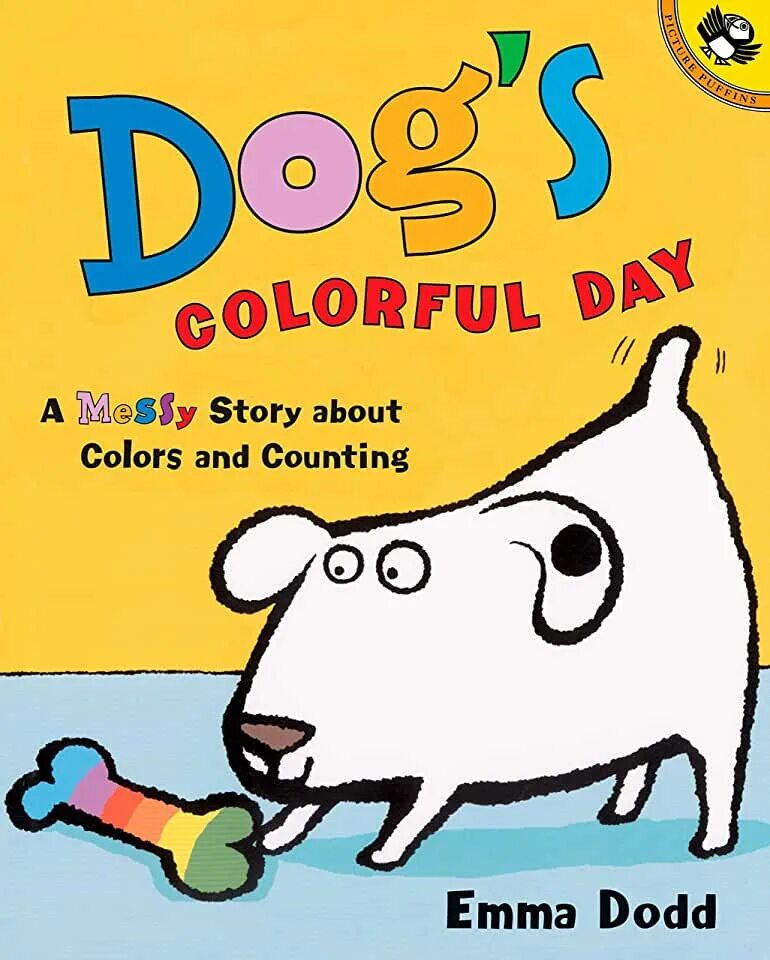 Dogs Color book. Dog's colorful Day. Colours story