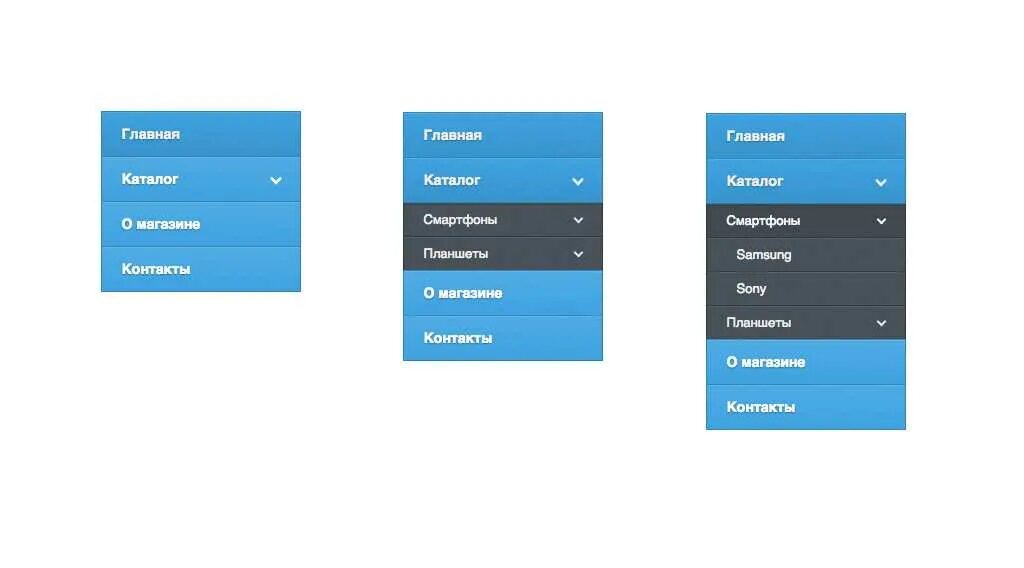 Выпадающее меню сбоку. Меню сайта. Вертикальное меню. Вертикальное выпадающее меню. Варианты меню для сайта