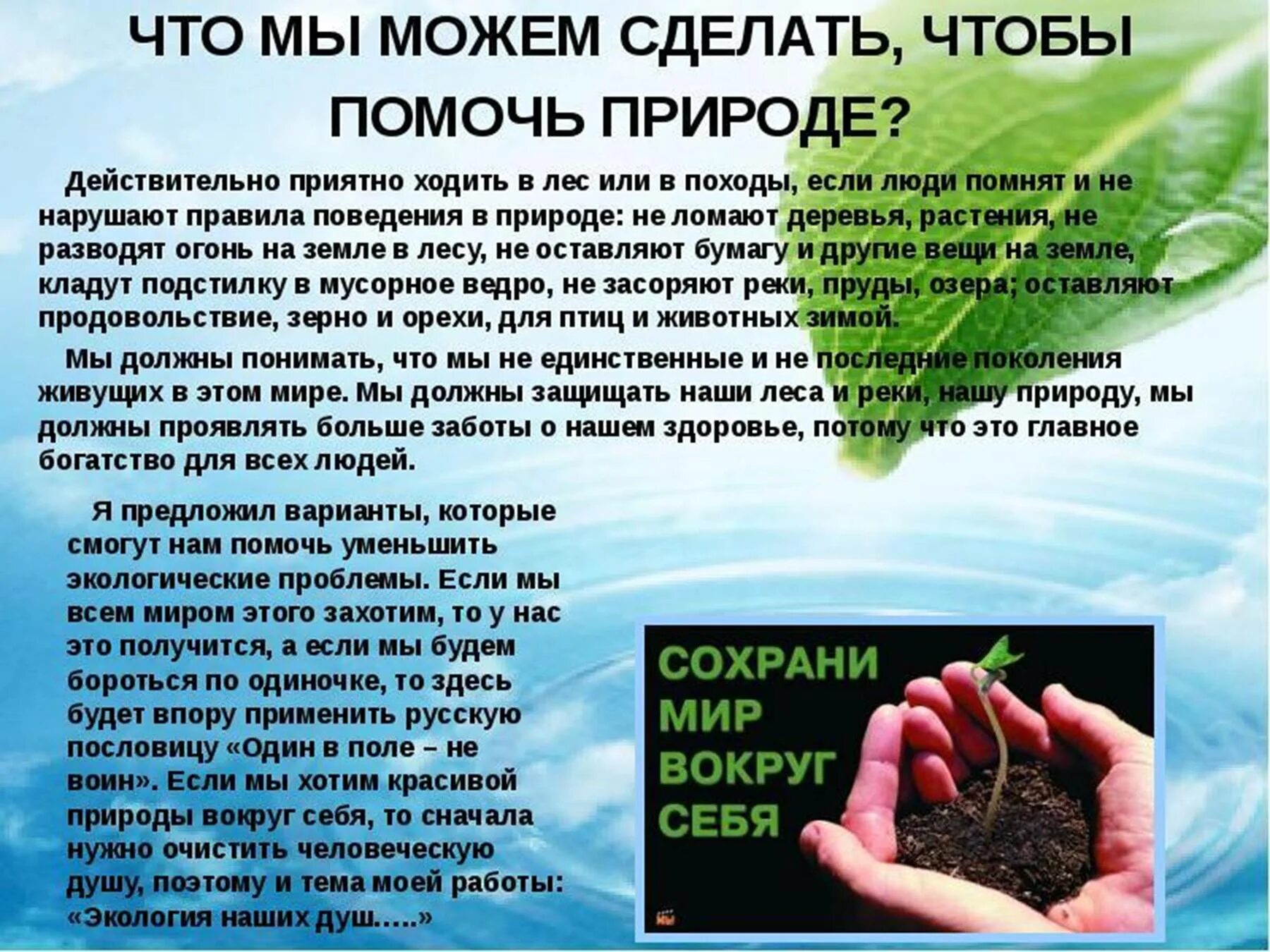 Меры сохранения окружающей среды. Как помочь природе. проект экология. презентация на тему экология. как можно помочь окружающей природе.